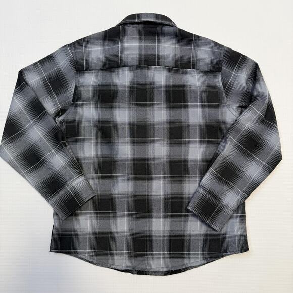 Dixxon Flannel Company Shirt Youth Small Black Gray Plaid Long Sleeve Snap - Picture 11 of 11